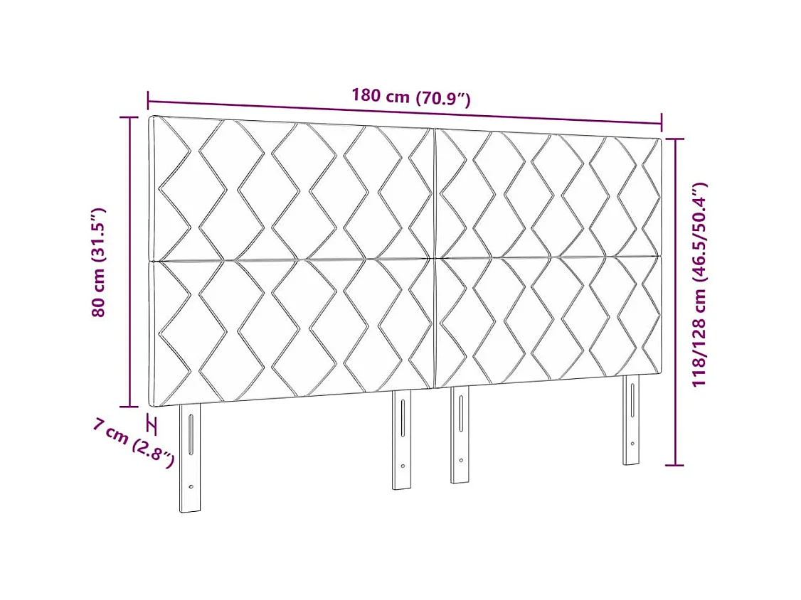Cabeceira Montado na parede Manual Azul escuro 180 cm Veludo
