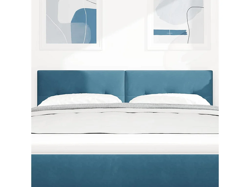 Tête de lit Montage mural Bleu foncé 144 cm Velours