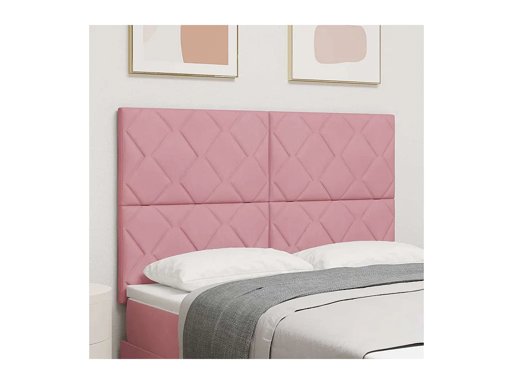 Tête de lit Montage mural Géométrique Rose 160 cm Velours