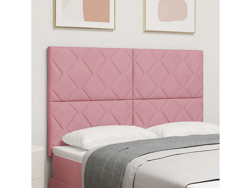 Tête de lit Montage mural Géométrique Rose 160 cm Velours