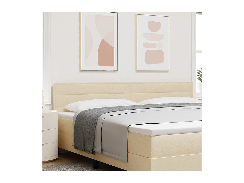 Tête de lit avec tête de lit Crème 200 cm tissu