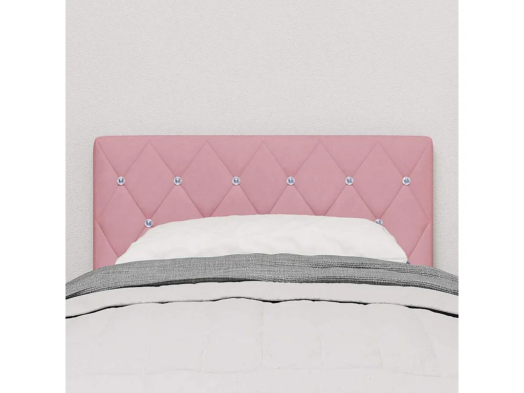 Tête de Lit en Velours Argyle Rose 80 cm Velours