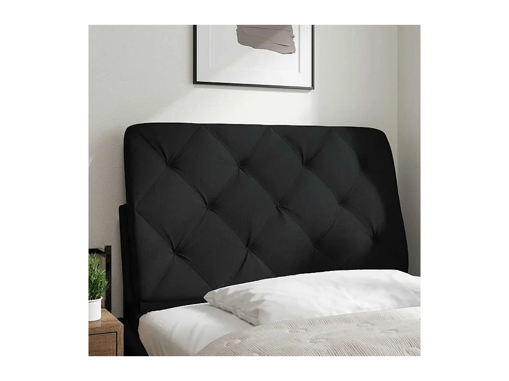 Hoofdbordkussen 90 cm stof zwart