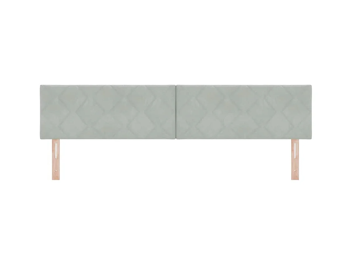 Tête de Lit LED Géométrique Gris clair 200 cm Velours