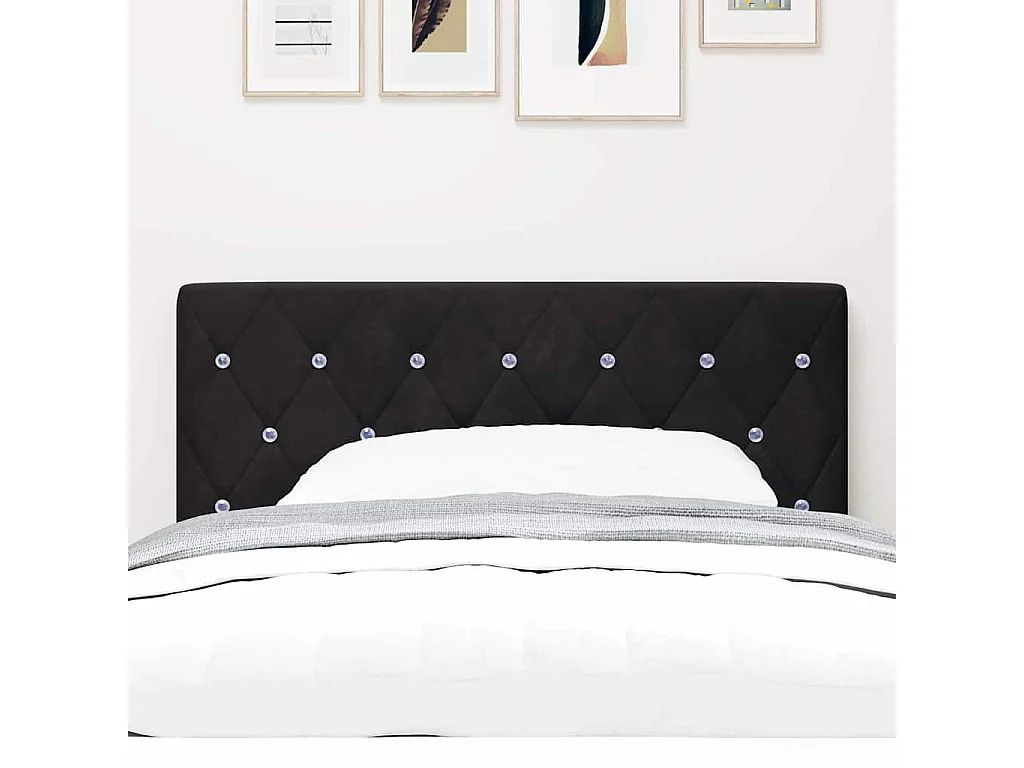 Tête de Lit en Velours Argyle Noir 100 cm Velours