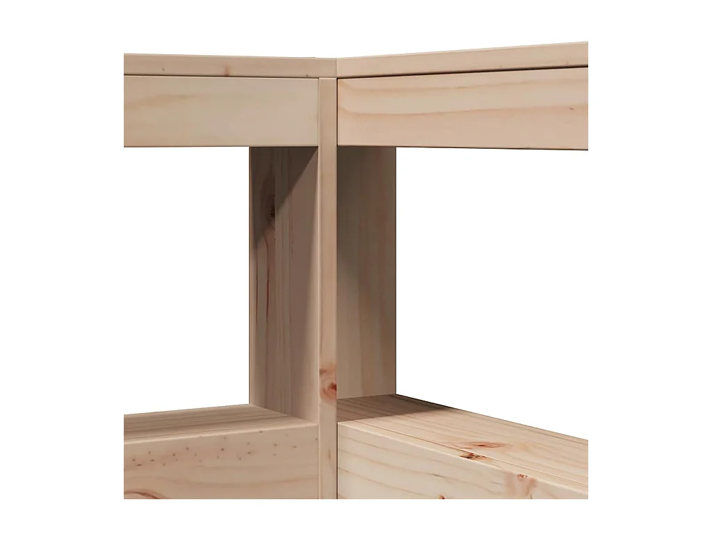 Cabecero librería en forma de L madera maciza de pino 90 cm