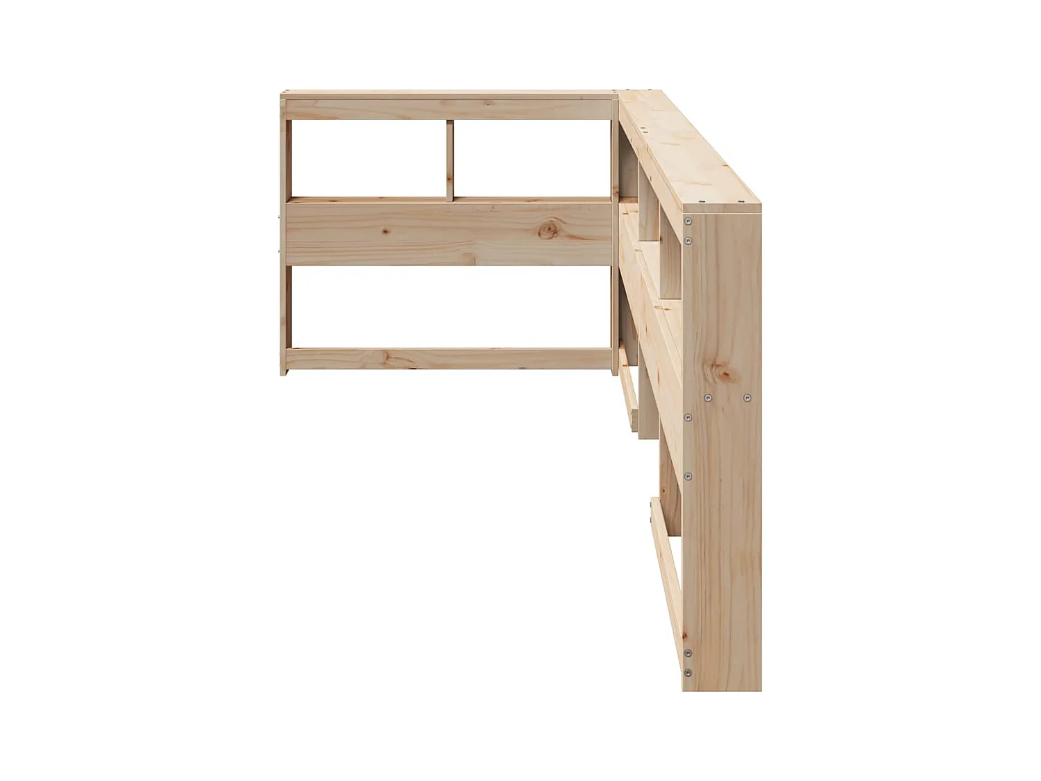Cabecero librería en forma de L madera maciza de pino 90 cm