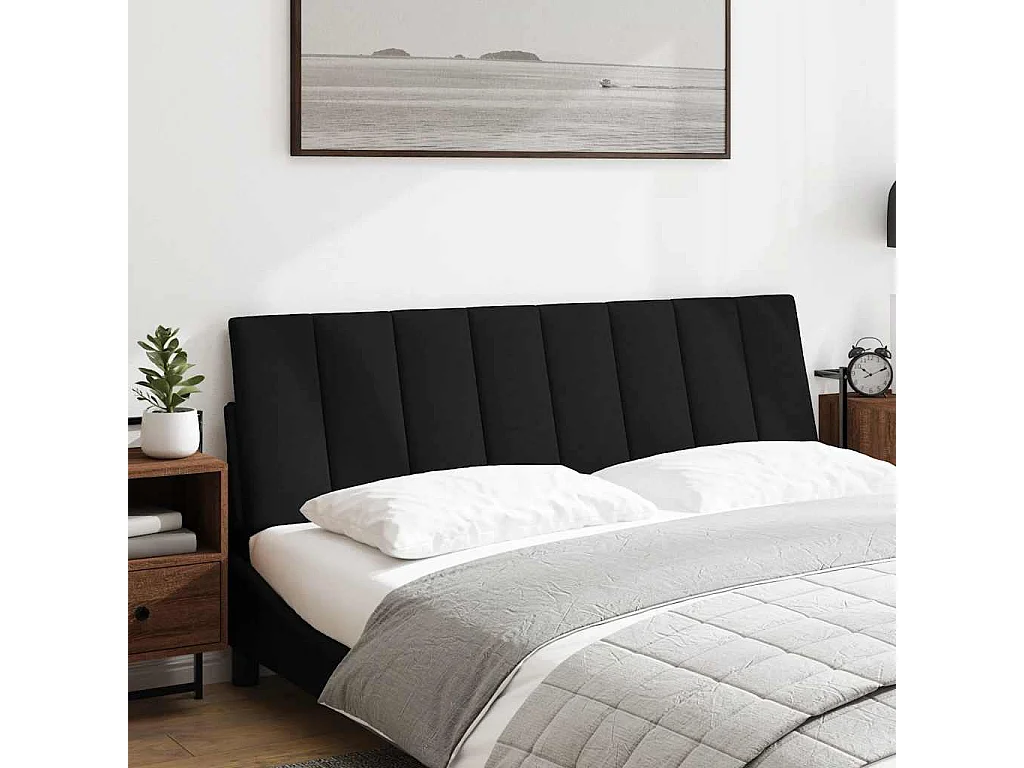 Tête de lit noir 160 cm tissu