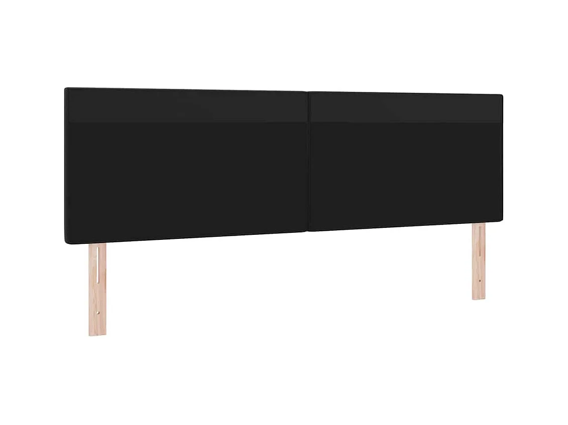 Tête de lit avec des lumières à LED Noir 180 cm PVC