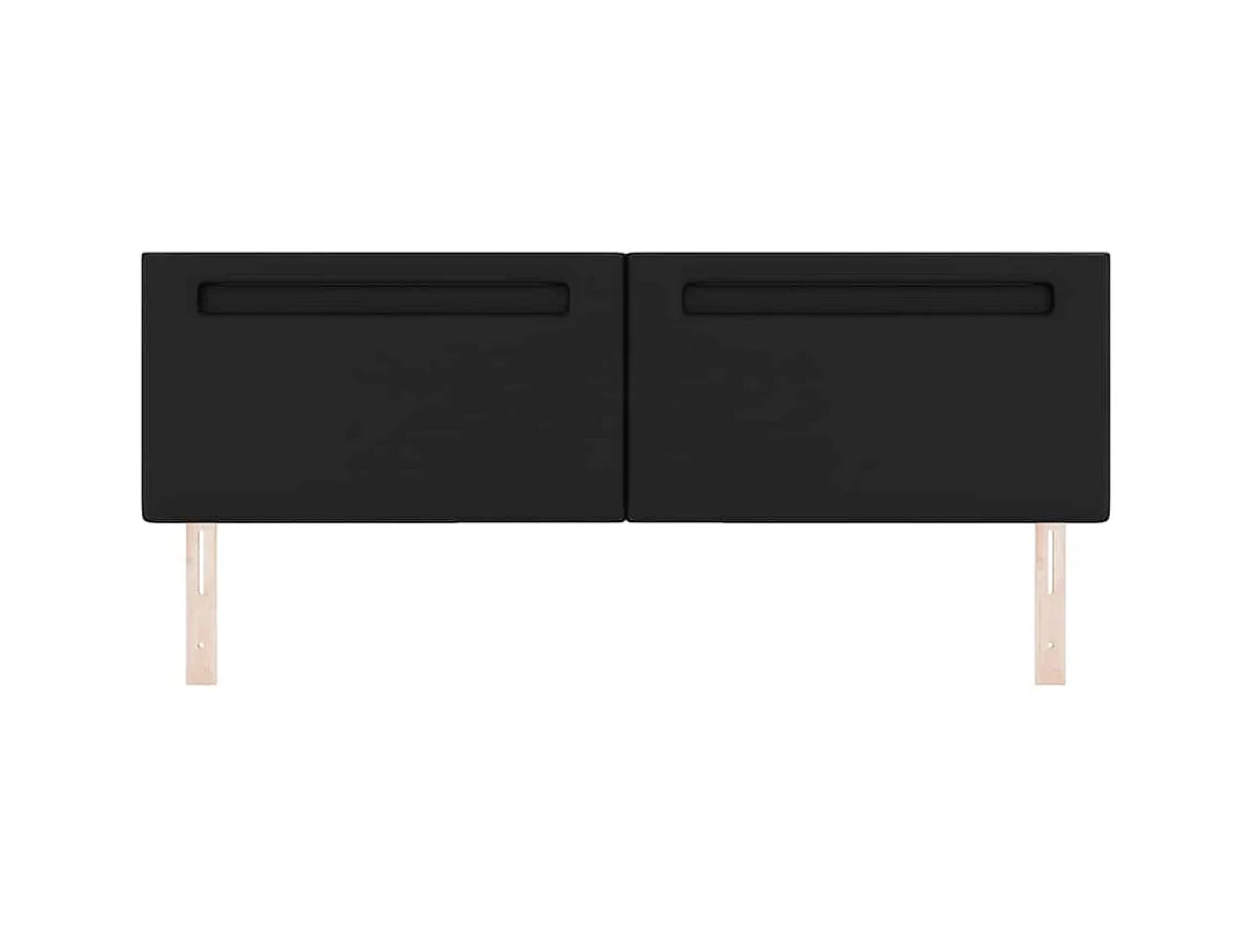 Tête de lit avec des lumières à LED Noir 180 cm PVC