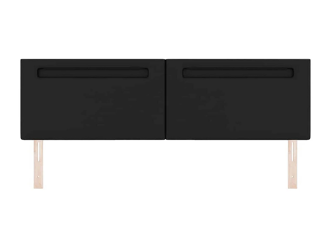 Tête de lit avec des lumières à LED Noir 180 cm PVC