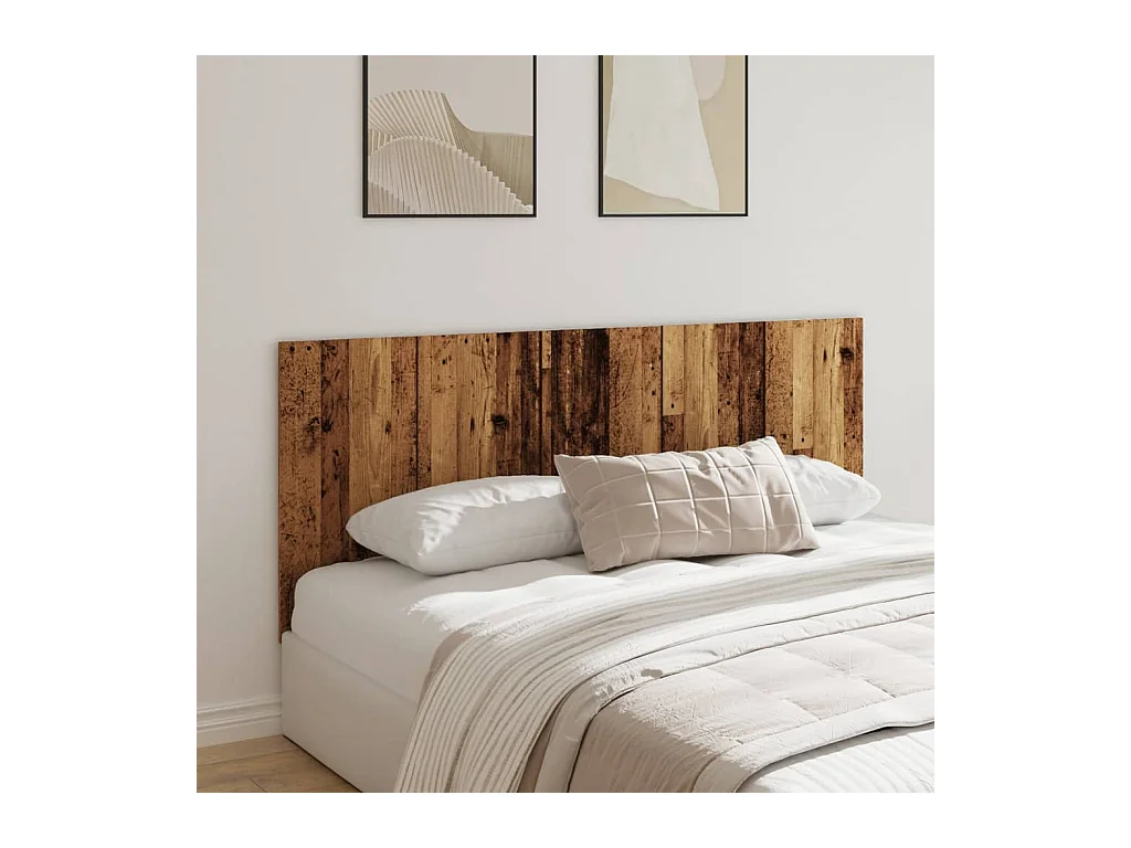 Hoofdeinde 200x1,5x80 cm bewerkt hout oud houtkleurig