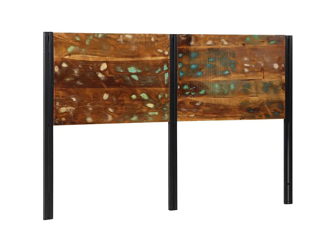 Cabeceira de cama 160 cm madeira recuperada maciça/ferro