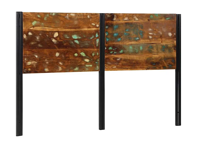 Tête de lit 160 cm bois massif récupéré et fer