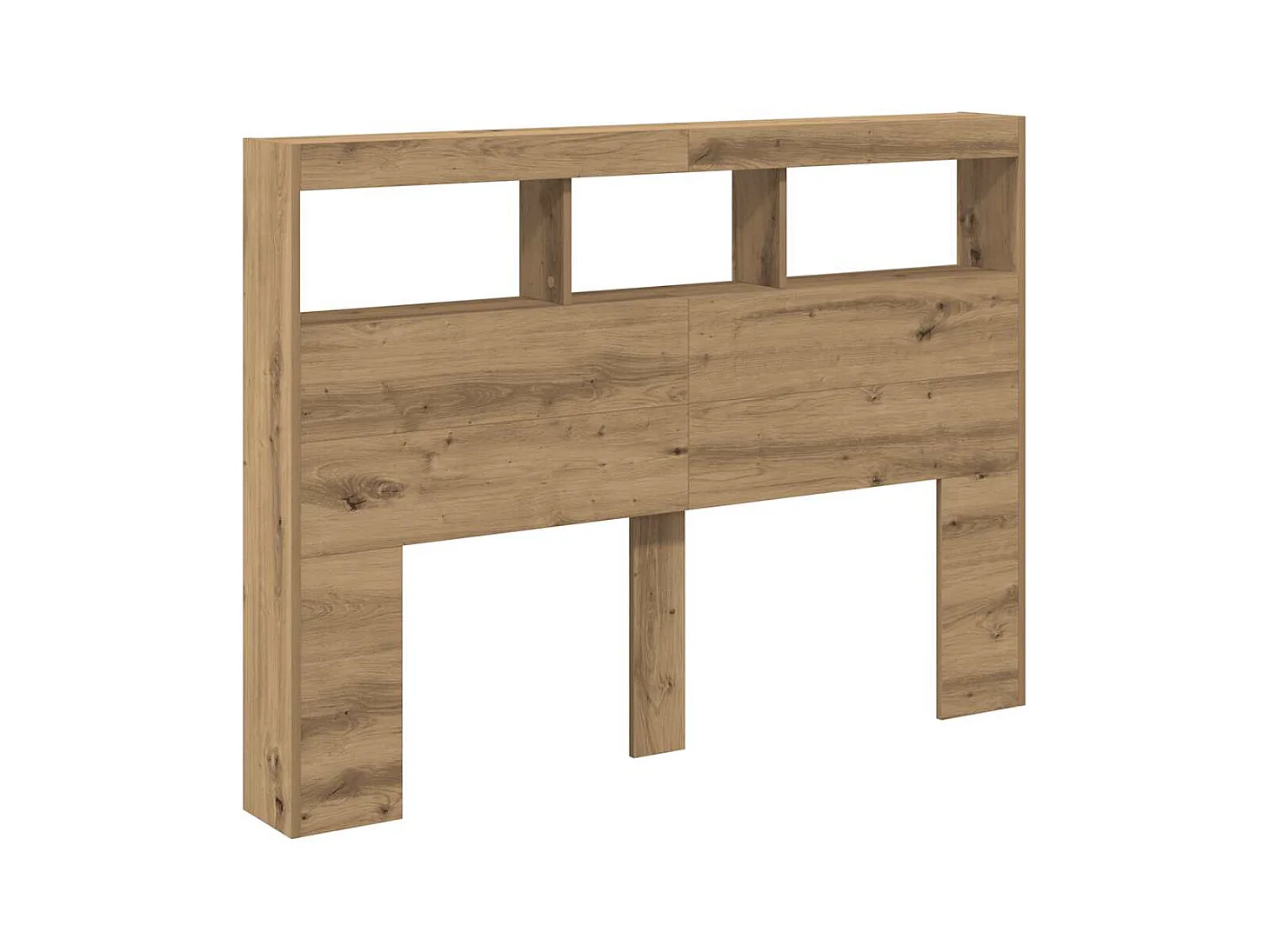 Armoire tête de lit avec LED chêne artisanal 140x17x102 cm