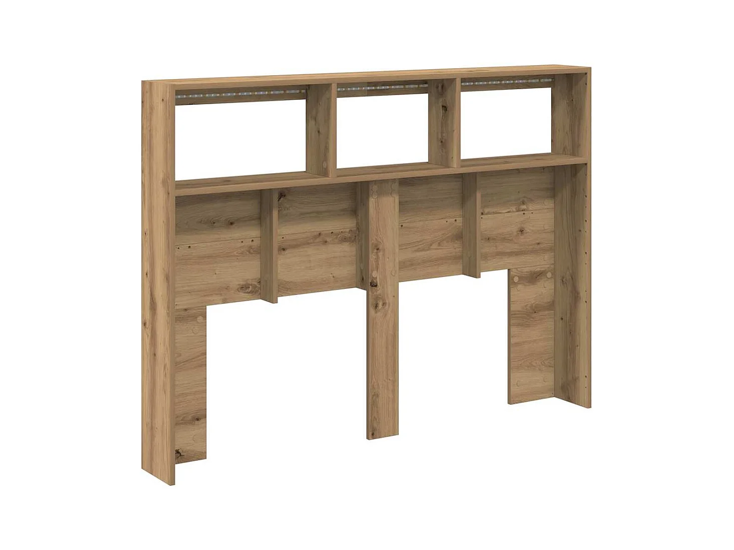 Armoire tête de lit avec LED chêne artisanal 140x17x102 cm