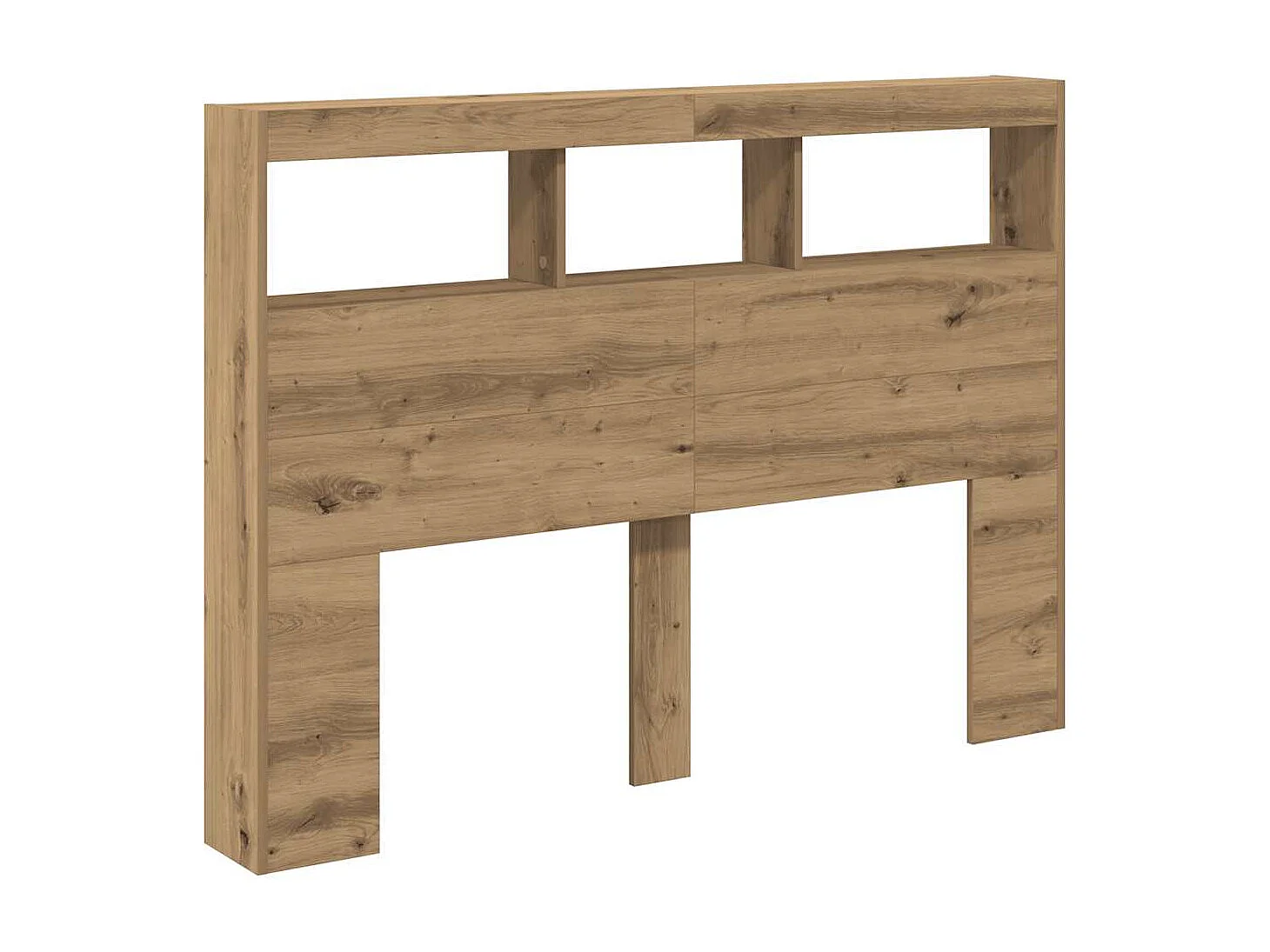 Armoire tête de lit avec LED chêne artisanal 140x17x102 cm