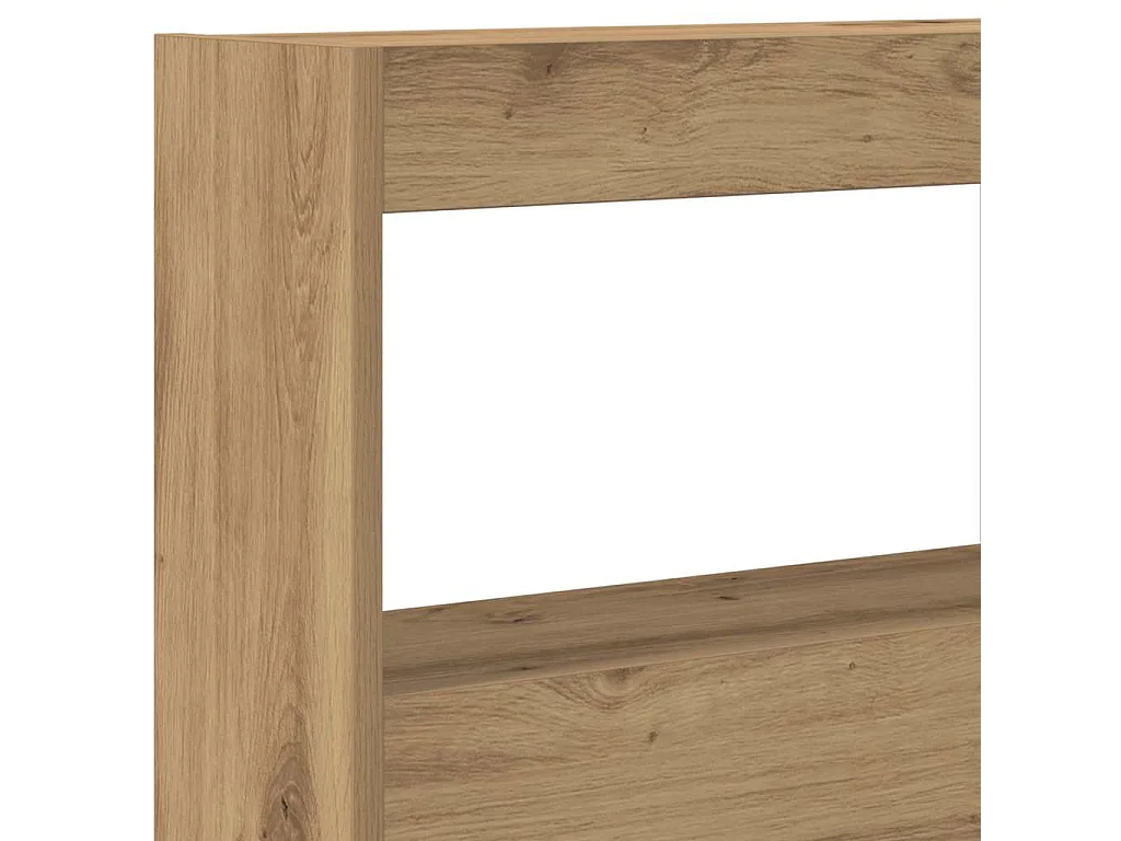 Armoire tête de lit avec LED chêne artisanal 140x17x102 cm