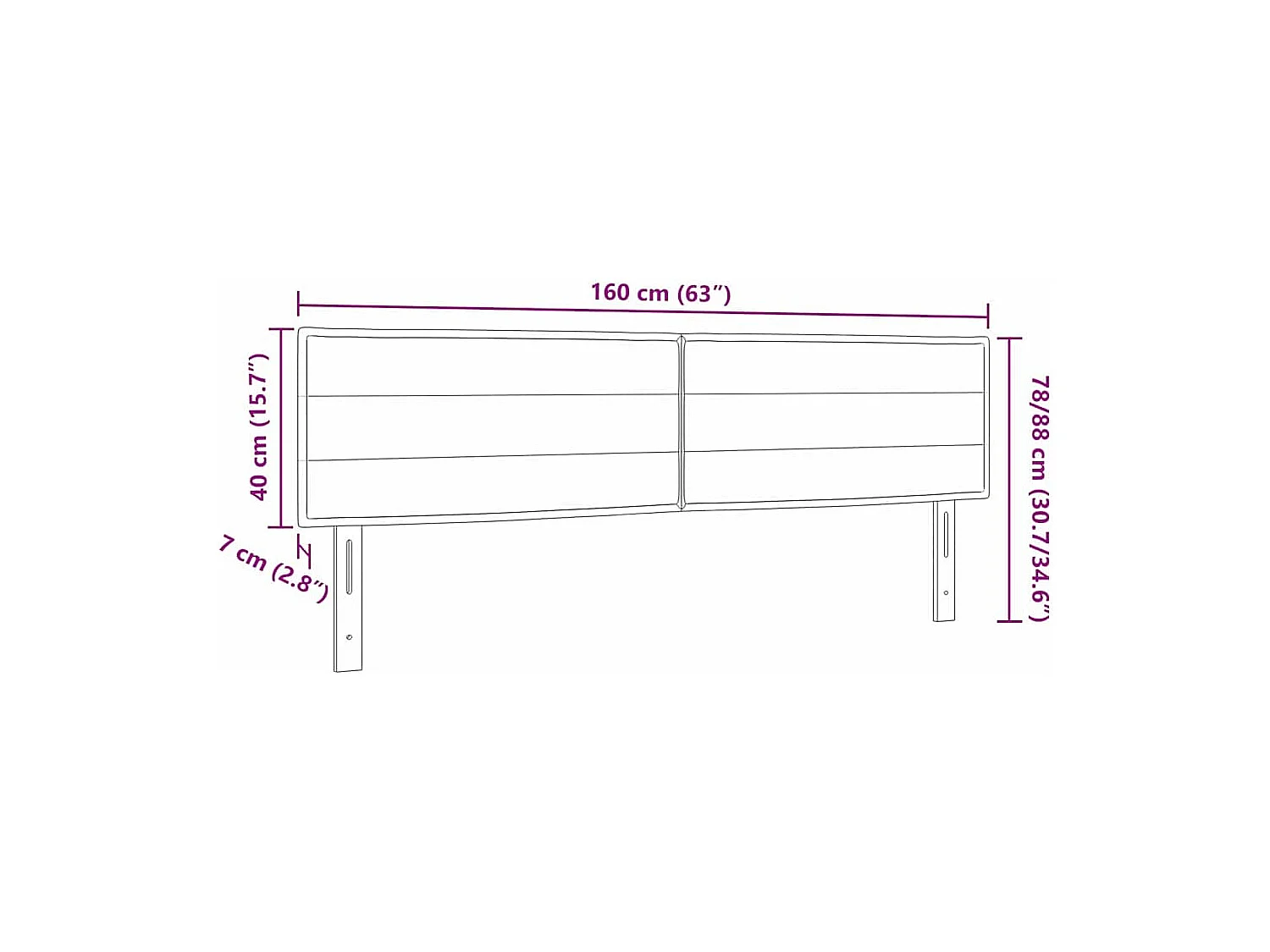 Cabeceira com cabeceira Manual Cinzento-claro 160 cm tecido
