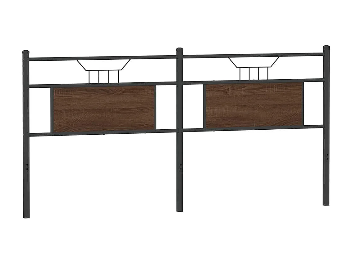Tête de lit chêne marron 180 cm bois d'ingénierie et acier