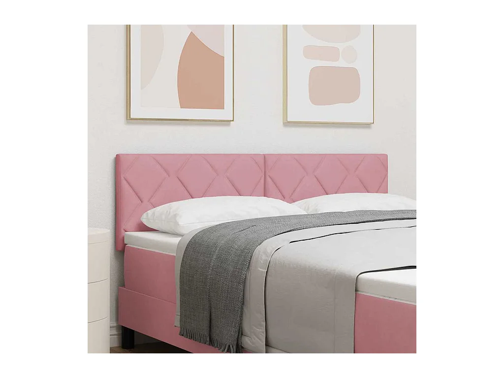 Tête de lit Montage mural Géométrique Rose 160 cm Velours