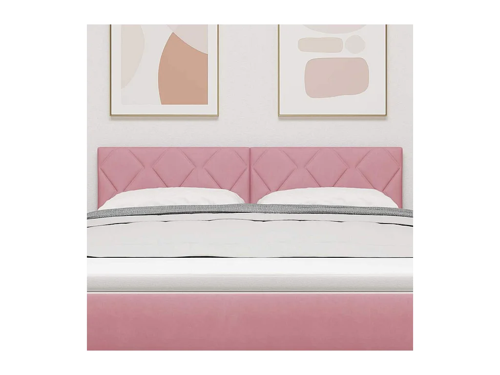 Tête de lit Montage mural Géométrique Rose 160 cm Velours