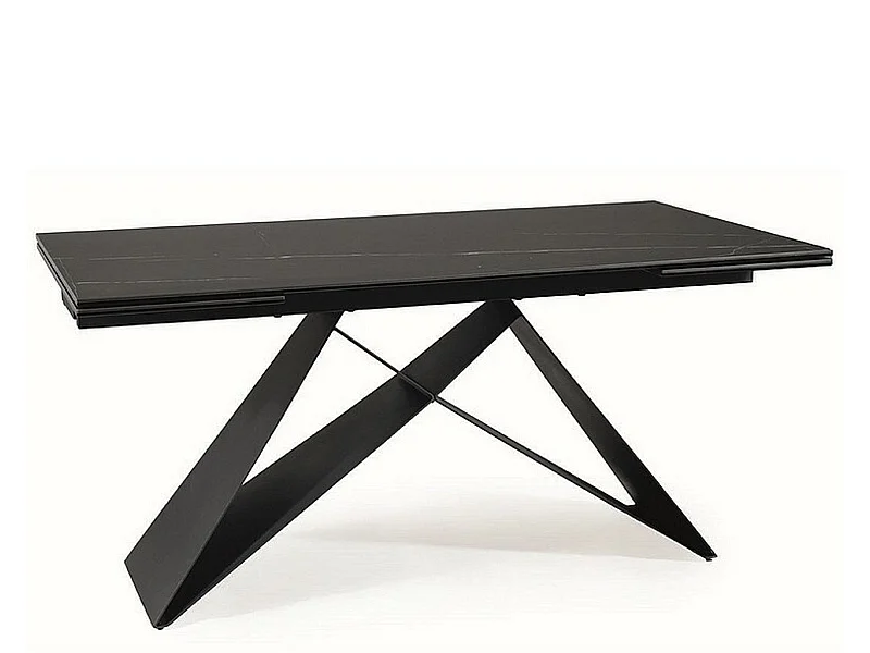 Table à manger design extensible céramique et métal 160cm Sahara noir Holly