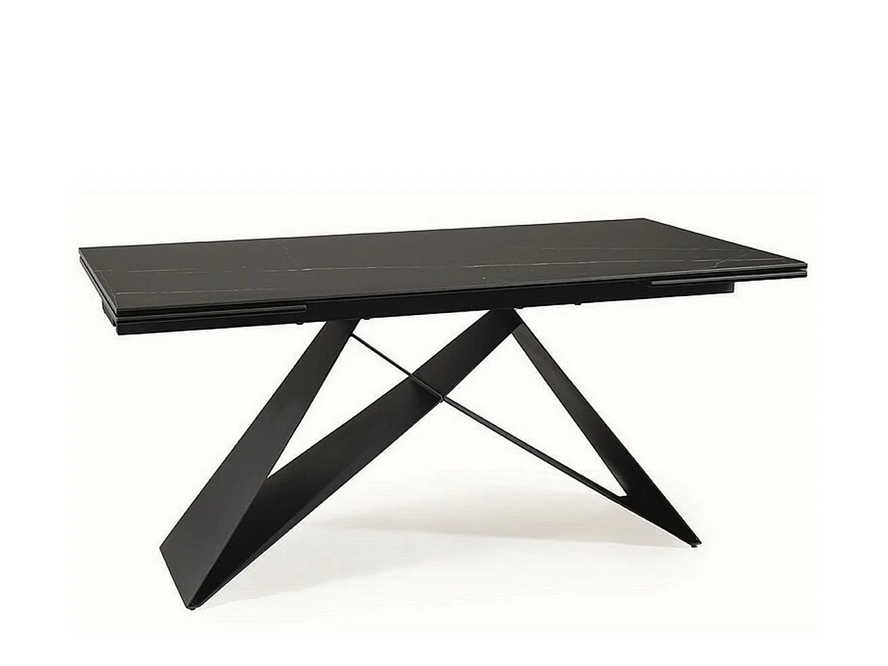 Table à manger design extensible céramique et métal 160cm Sahara noir Holly