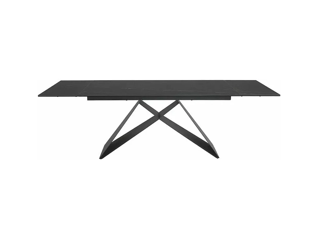 Table à manger design extensible céramique et métal 160cm Sahara noir Holly