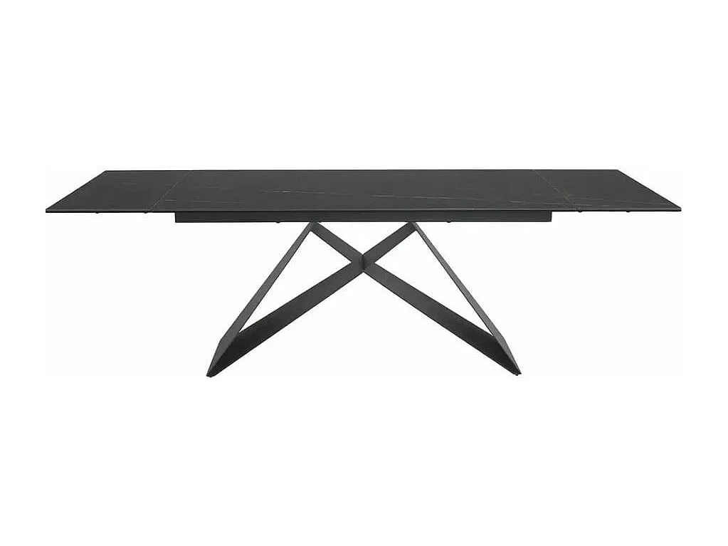Table à manger design extensible céramique et métal 160cm Sahara noir Holly