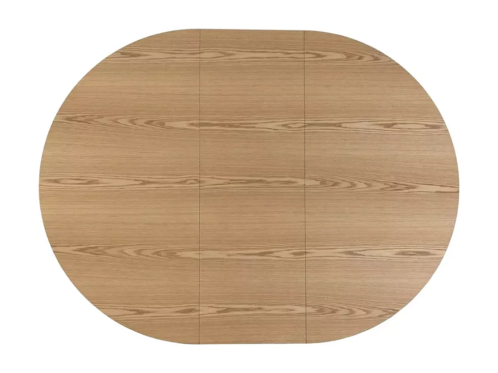 Table ronde extensible de 120 cm chêne naturel avec pied en chêne Sorin