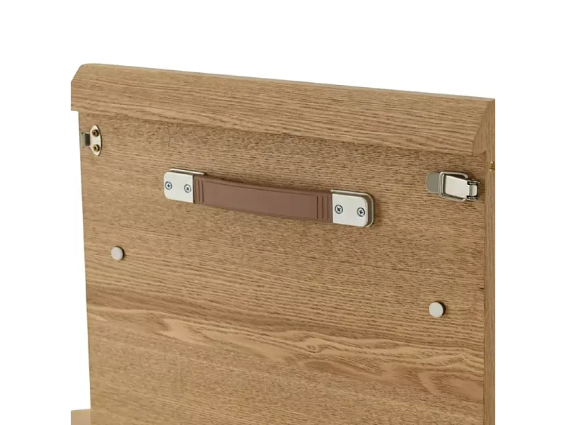 Table ronde extensible de 120 cm chêne naturel avec pied en chêne Sorin