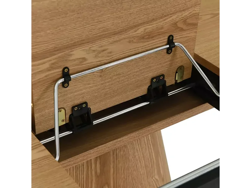 Table ronde extensible de 120 cm chêne naturel avec pied en chêne Sorin