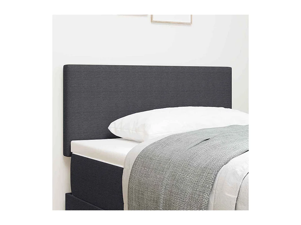 Cabecero LED con luces de tiras LED Gris oscuro 90 cm tela