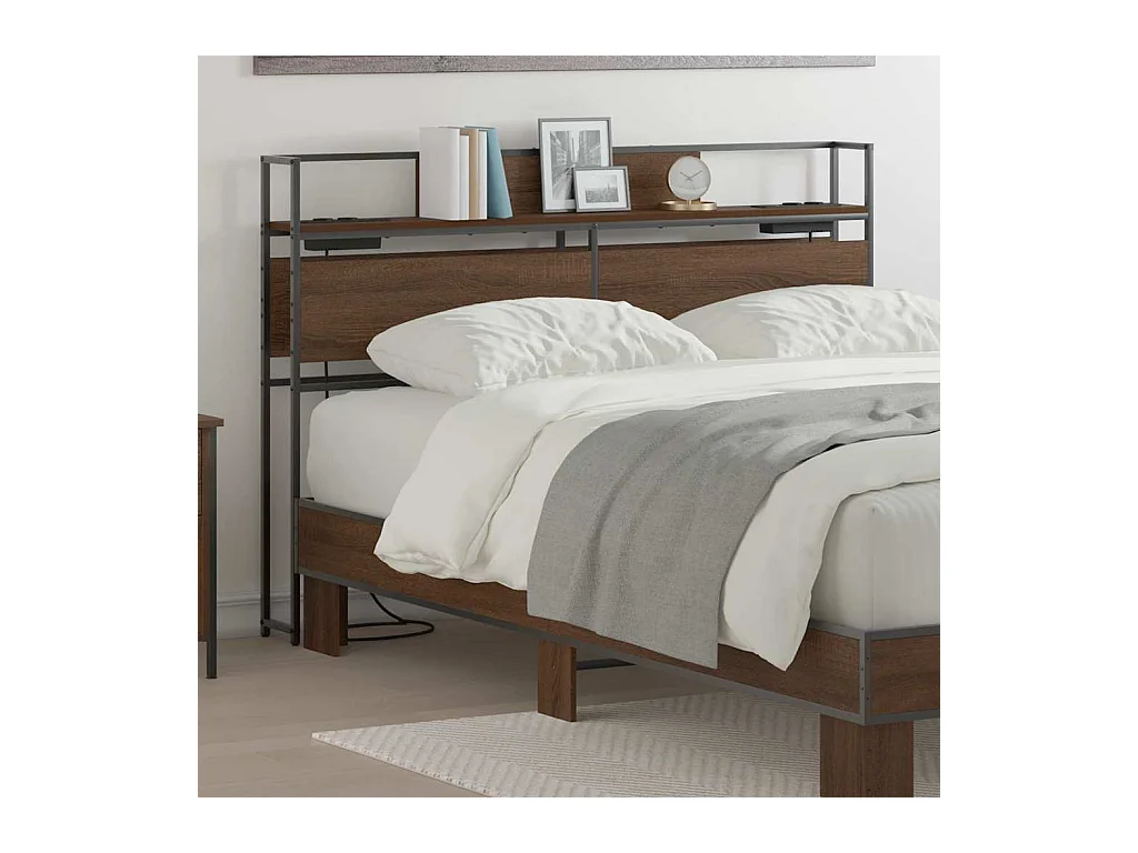 Tête de lit de rangement Chêne marron 135 cm Bois d'ingénierie