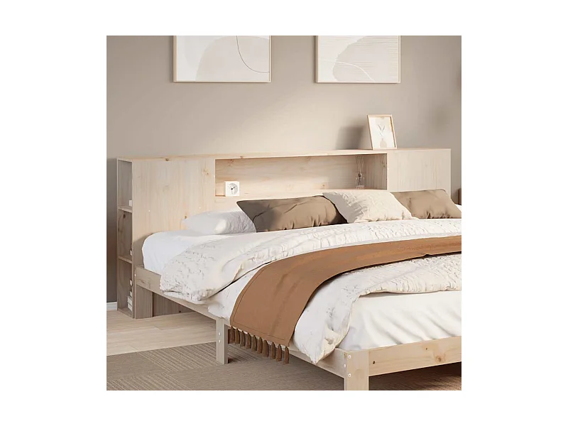 Cabecero de cama con almacenaje madera maciza de pino 200 cm
