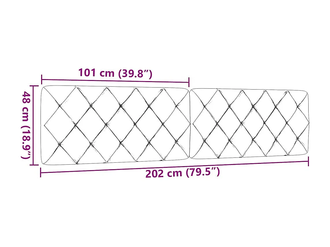 Tête de lit gris foncé 200 cm tissu