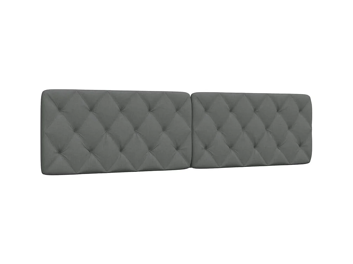 Cabecero de cama acolchado tela gris oscuro 200 cm