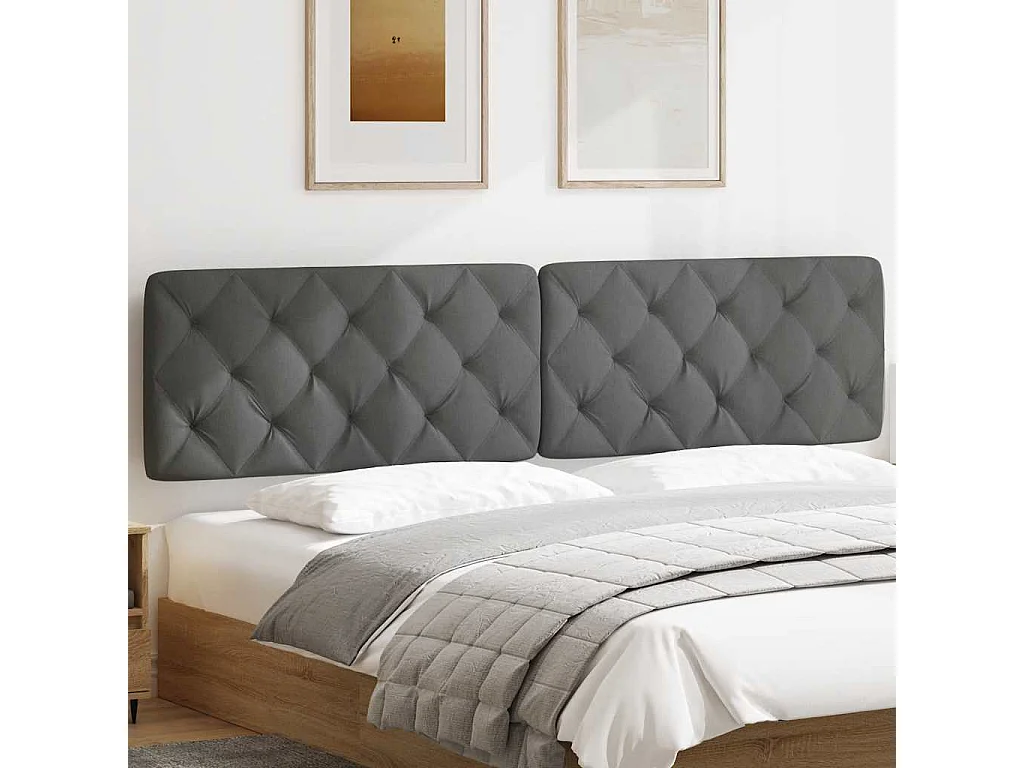 Tête de lit gris foncé 200 cm tissu
