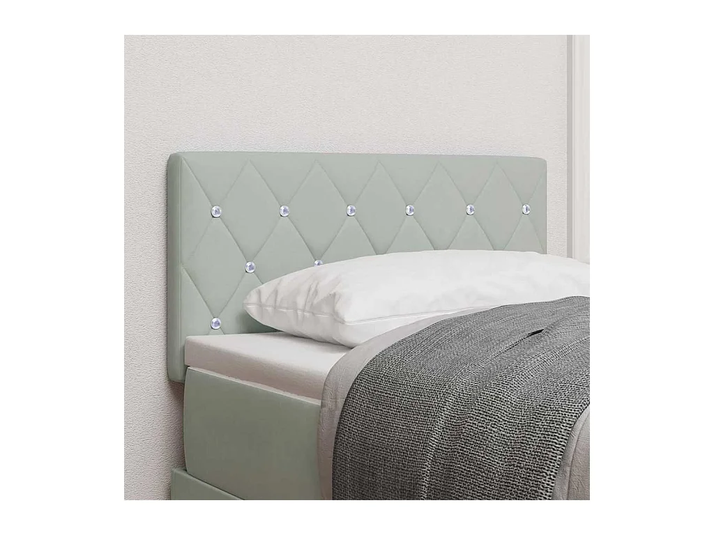 Tête de Lit en Velours Argyle Gris clair 80 cm Velours