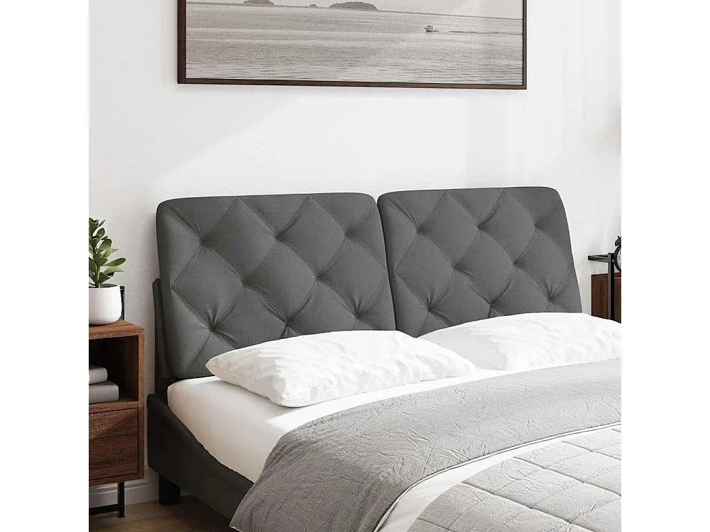 Tête de lit gris foncé 140 cm tissu