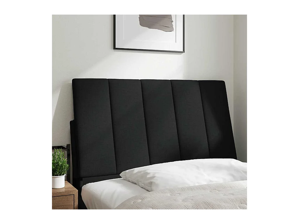 Tête de lit noir 90 cm tissu