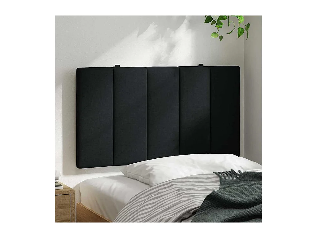 Tête de lit noir 90 cm tissu
