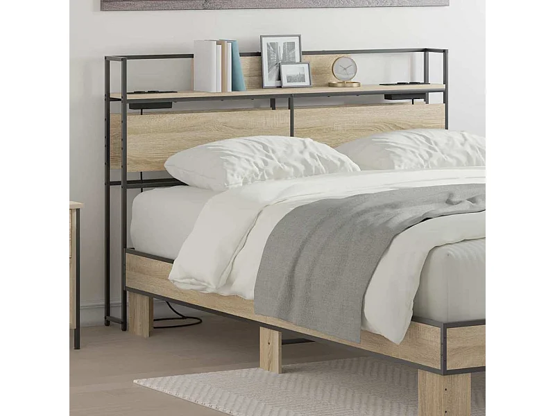Cabeceira de armazenamento com cabeceira Carvalho sonoma 160 cm