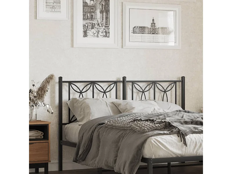 Cabeceira de cama 140 cm metal preto