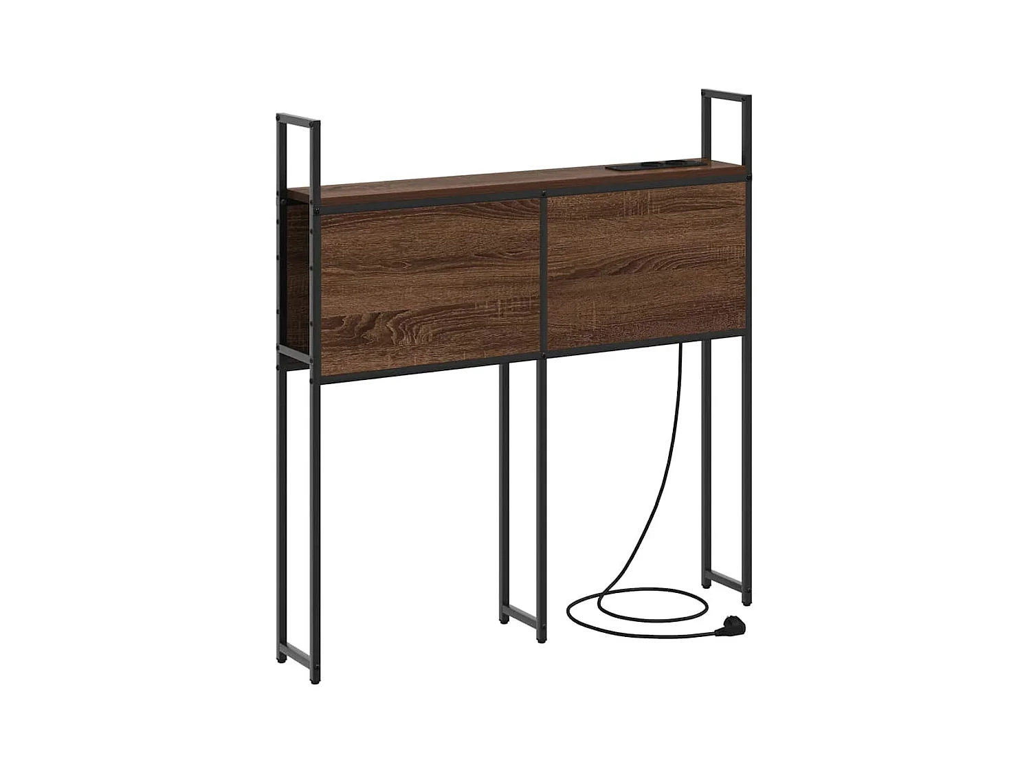 Tête de lit avec Station de Charge Chêne marron