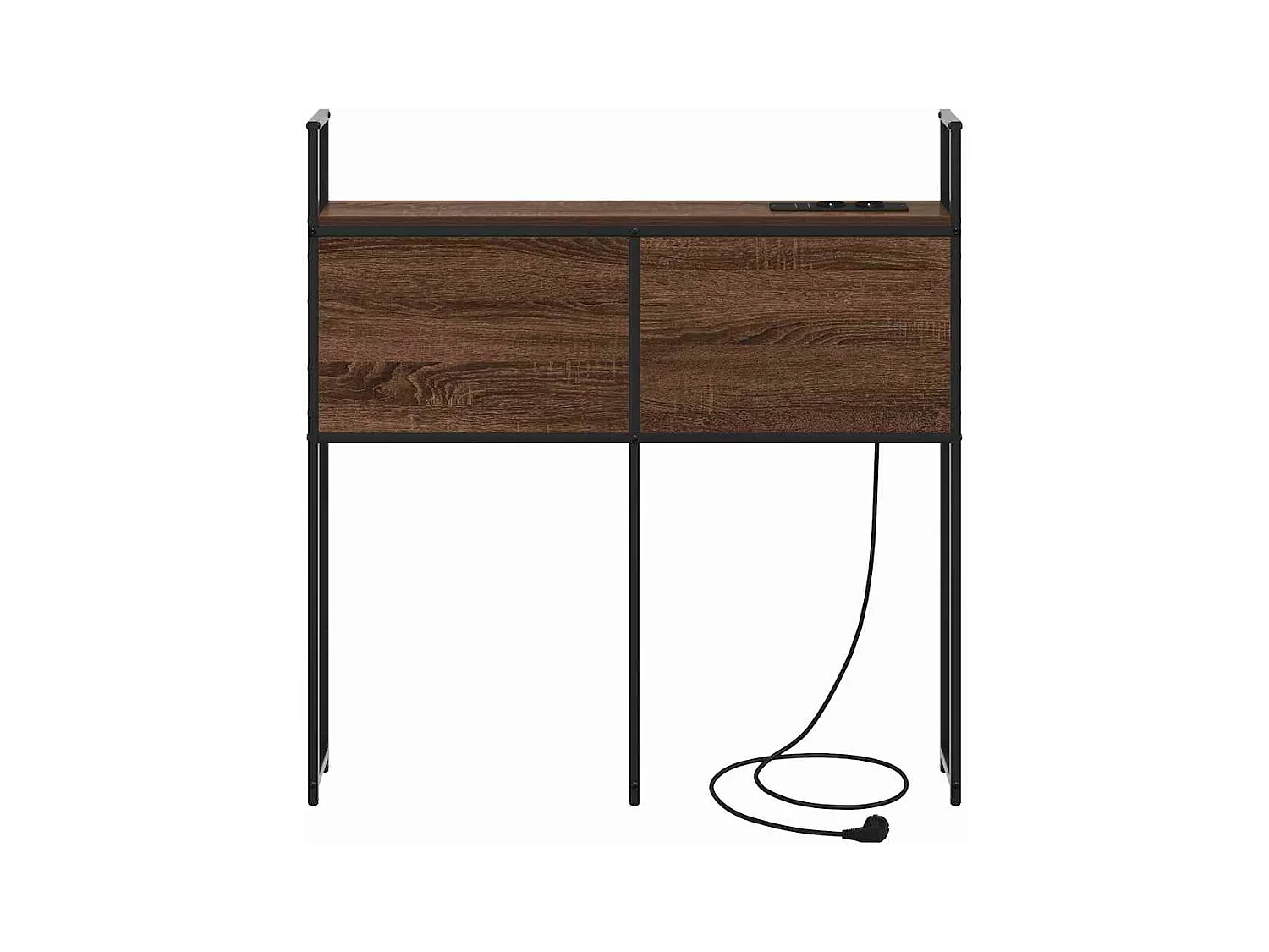 Tête de lit avec Station de Charge Chêne marron