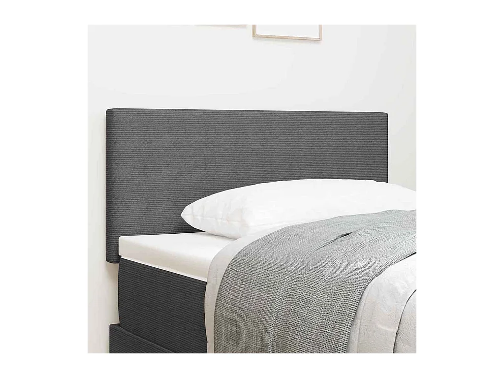 Cabecero LED con luces de tiras LED Gris claro 90 cm tela
