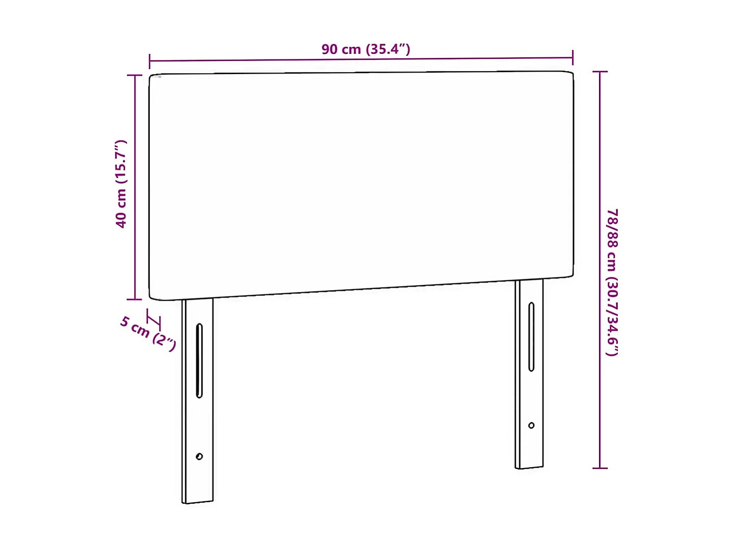 LED Hoofdbord met LED -striplichten Lichtgrijs 90 cm Stof