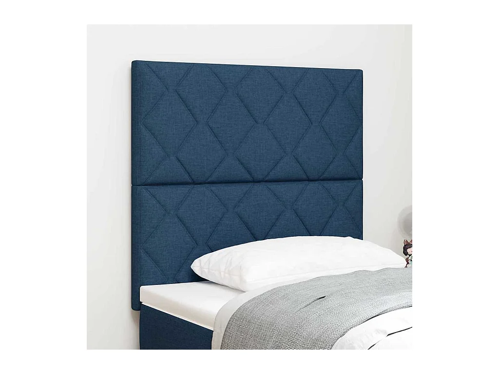 Tête de Lit en Tissu Géométrique Bleu 90 cm tissu